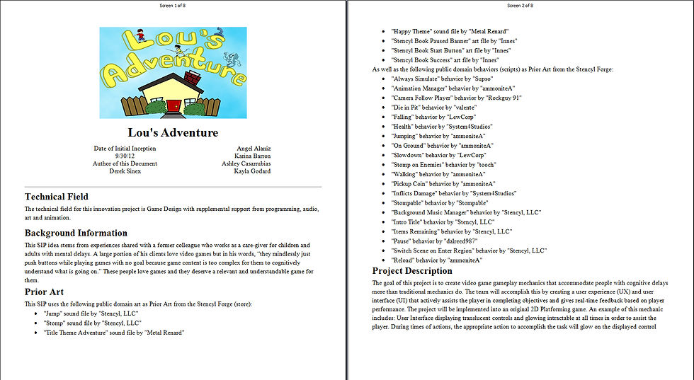 Lou's Adventure Innovation Brief Preview