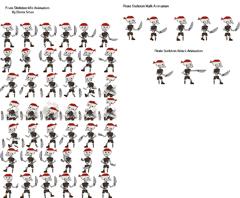 Pirate Skeleton Sprite Sheet