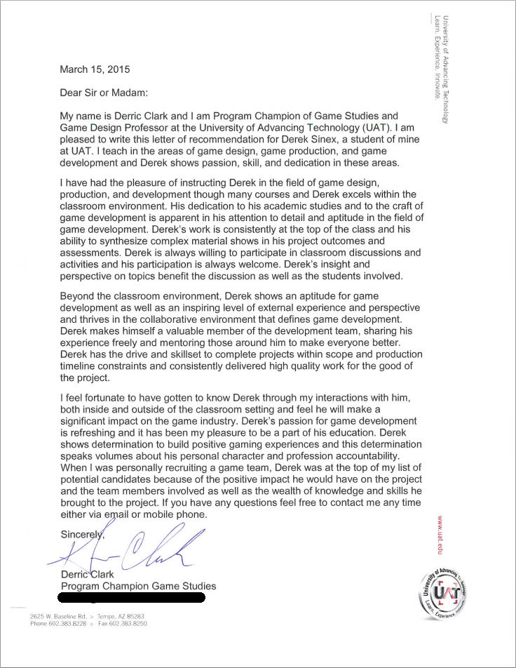 Letter of Recommendation 1