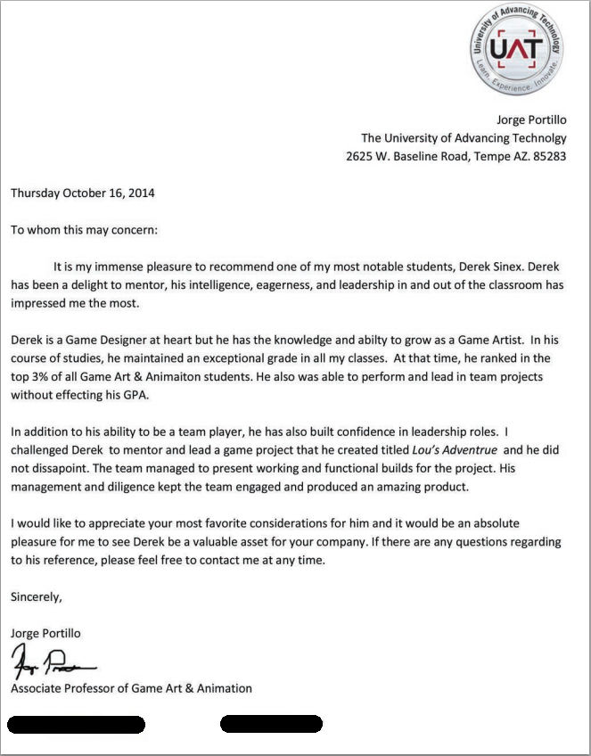 Letter of Recommendation 2