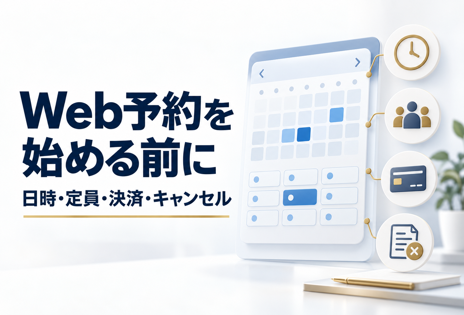 Web予約を始める前に決めたい日時・定員・決済・キャンセル