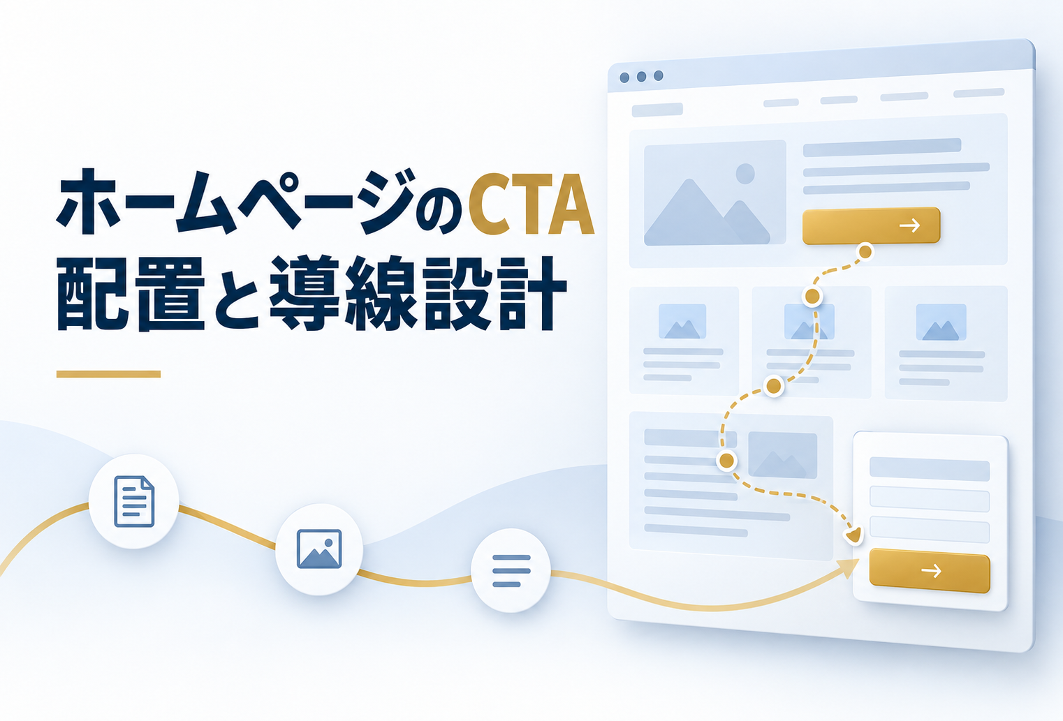 ホームページのCTA配置と問い合わせまでの導線設計を示すイメージ