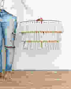 Lampara macrame mujer jean roto