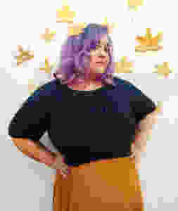 Nashi Mumini Knits body positive pelo violeta otoño patrones tejido