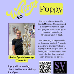 Please join us in welcoming Senior Sports Massage Therapist Poppy Wilson to our bespoke team!