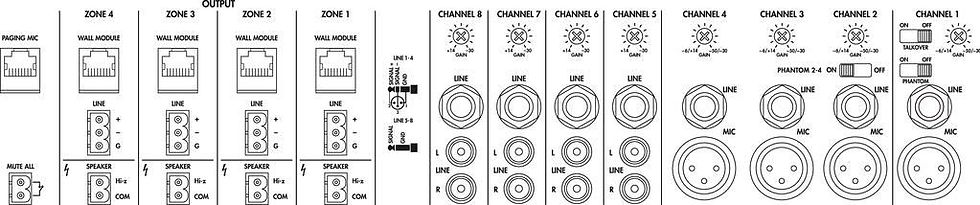 Thumbnail: MONACOR PA-M412 4 Zone Matrix Mixer Amp (120w Per Zone 100v Line)