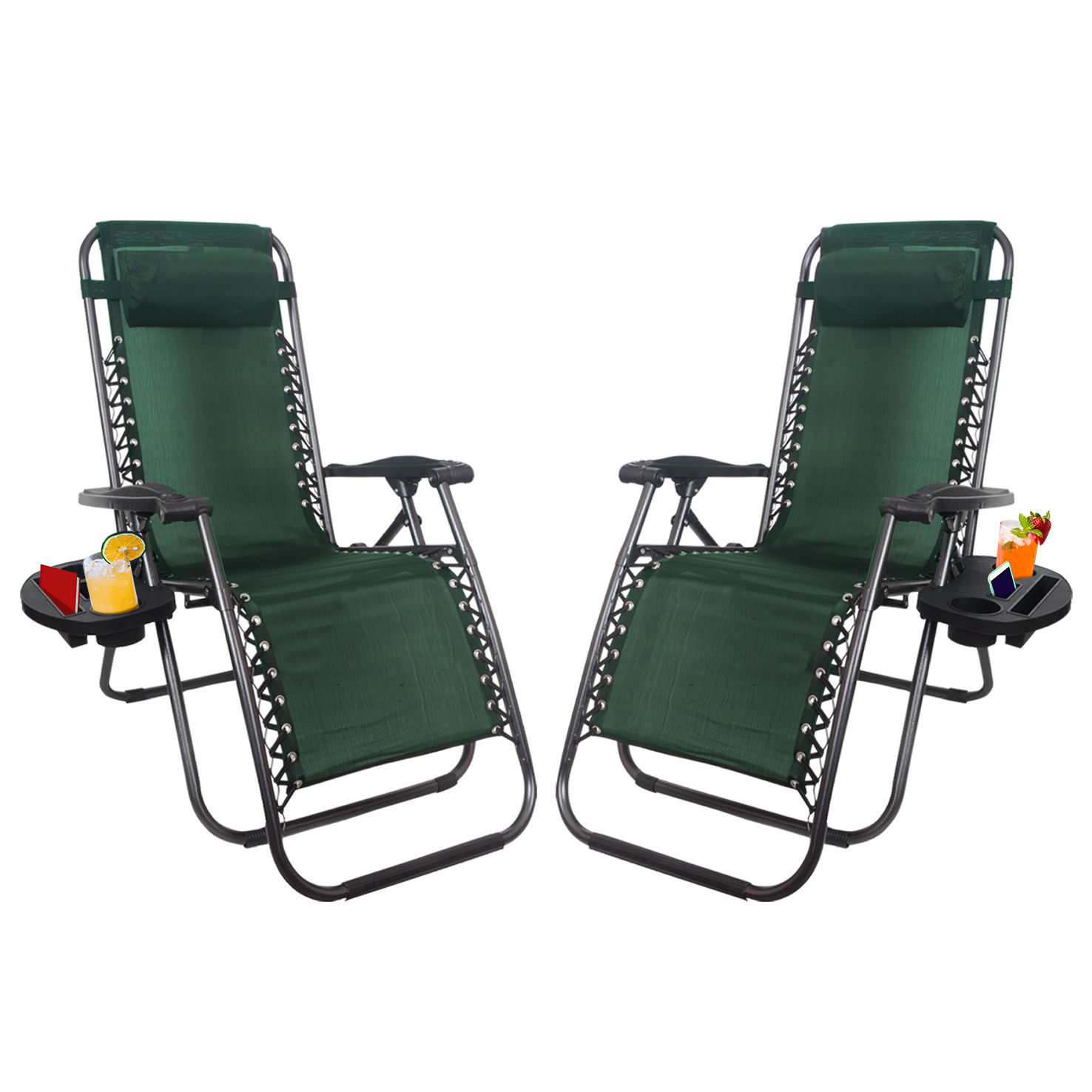 922983-Knight Zero Gravity ChairWith Cup Holder(Green)