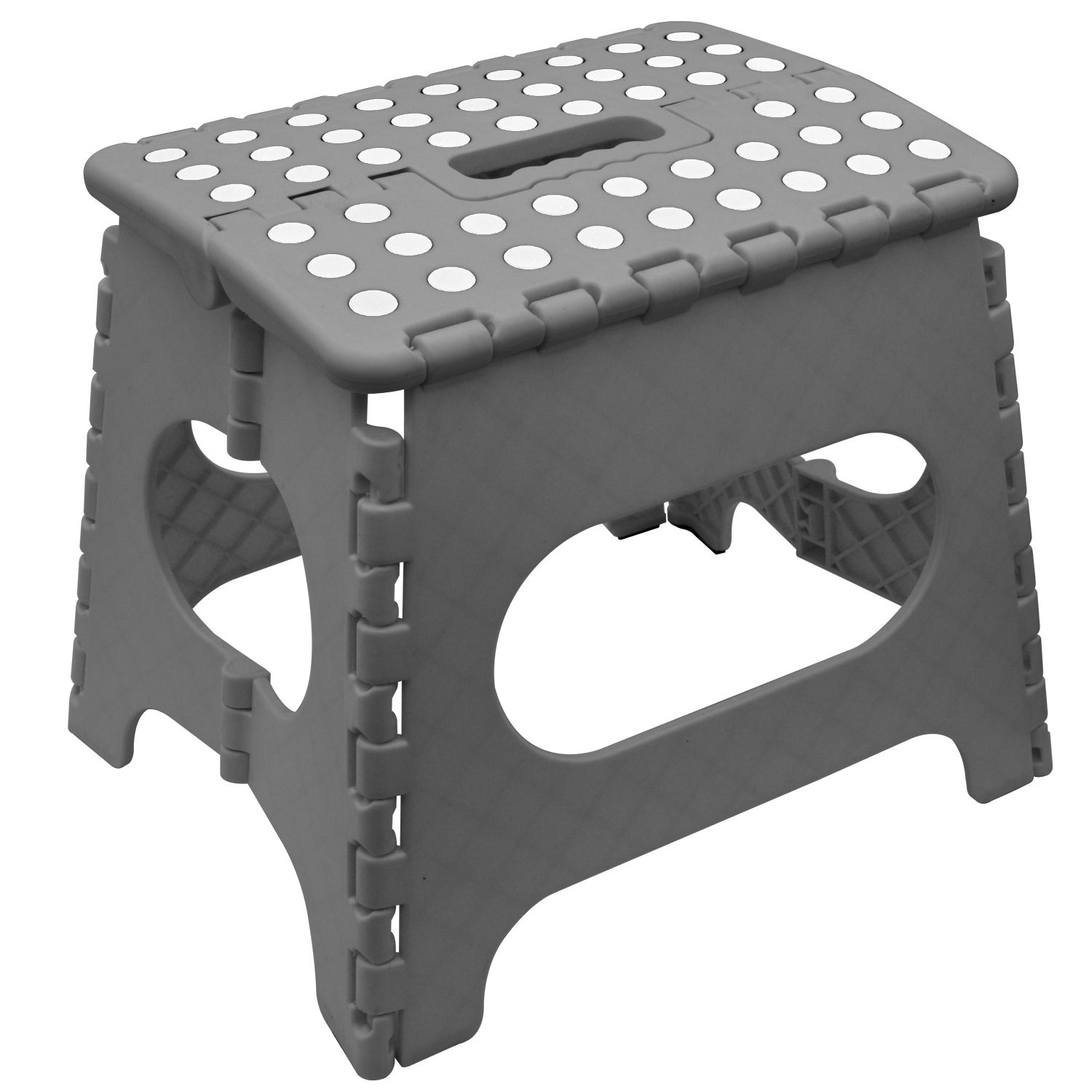 910973-Knight Folding Stool Grey White Dots