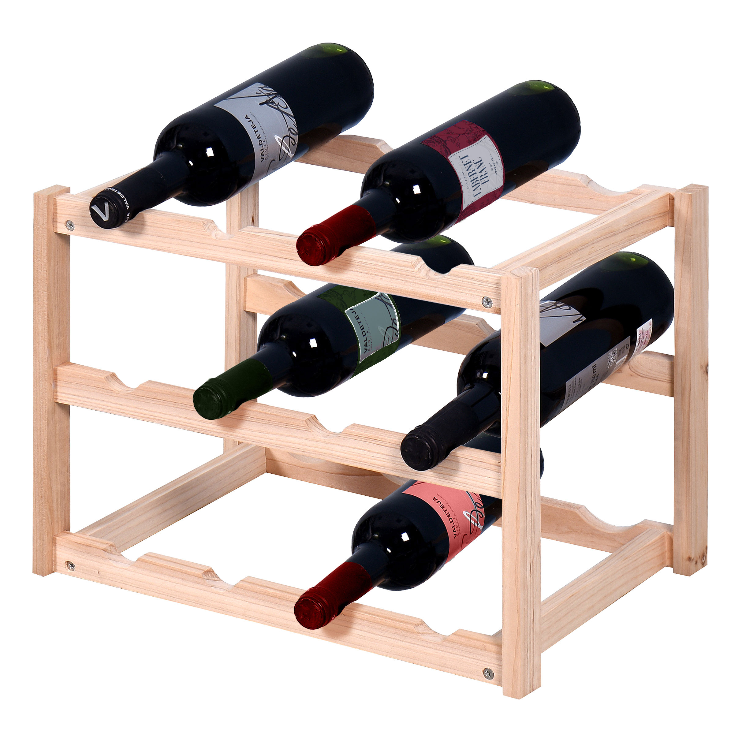 Knight 3 Tier Stylish Wooden Wine Rack Holder