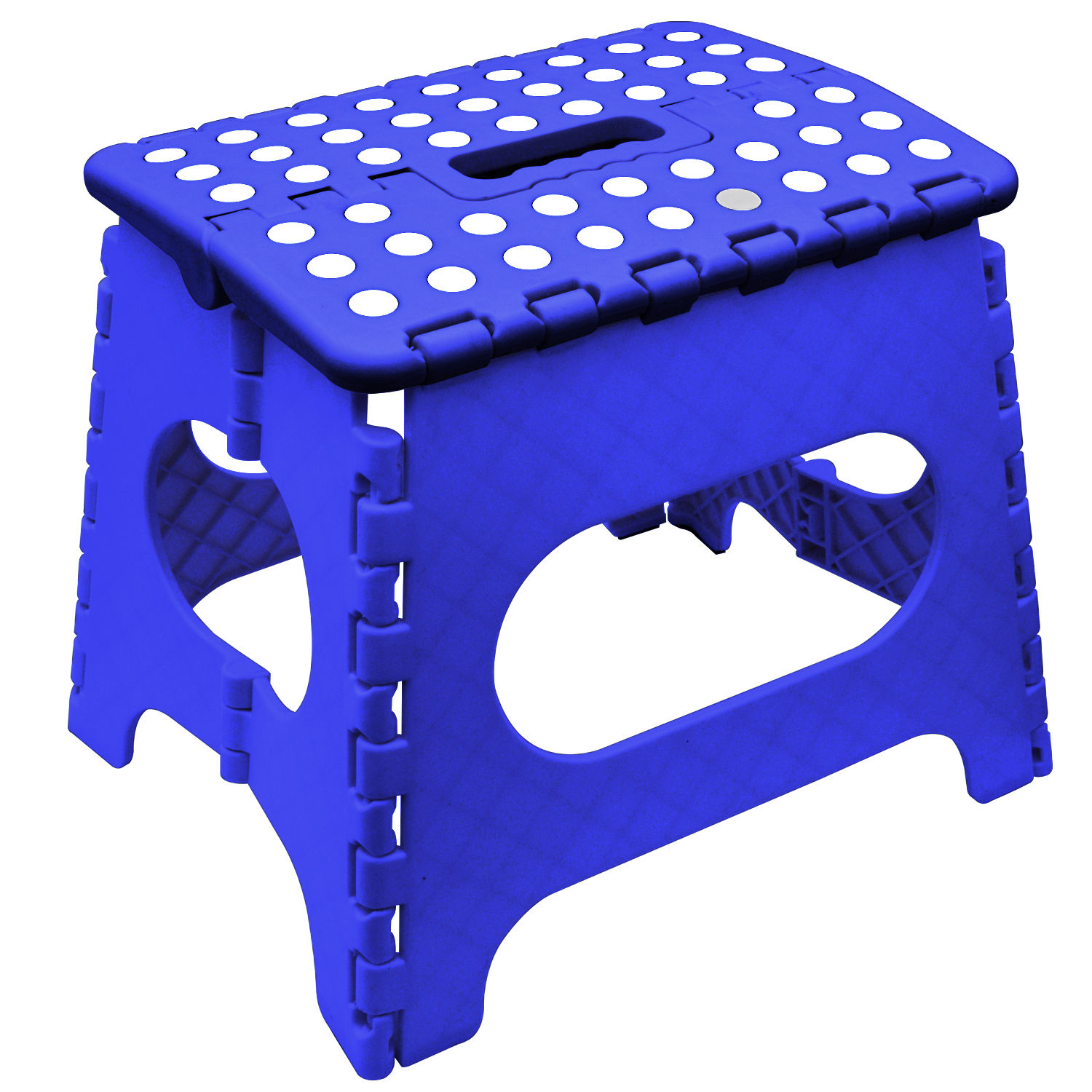 910959-Knight Folding Stool Blue White Dots