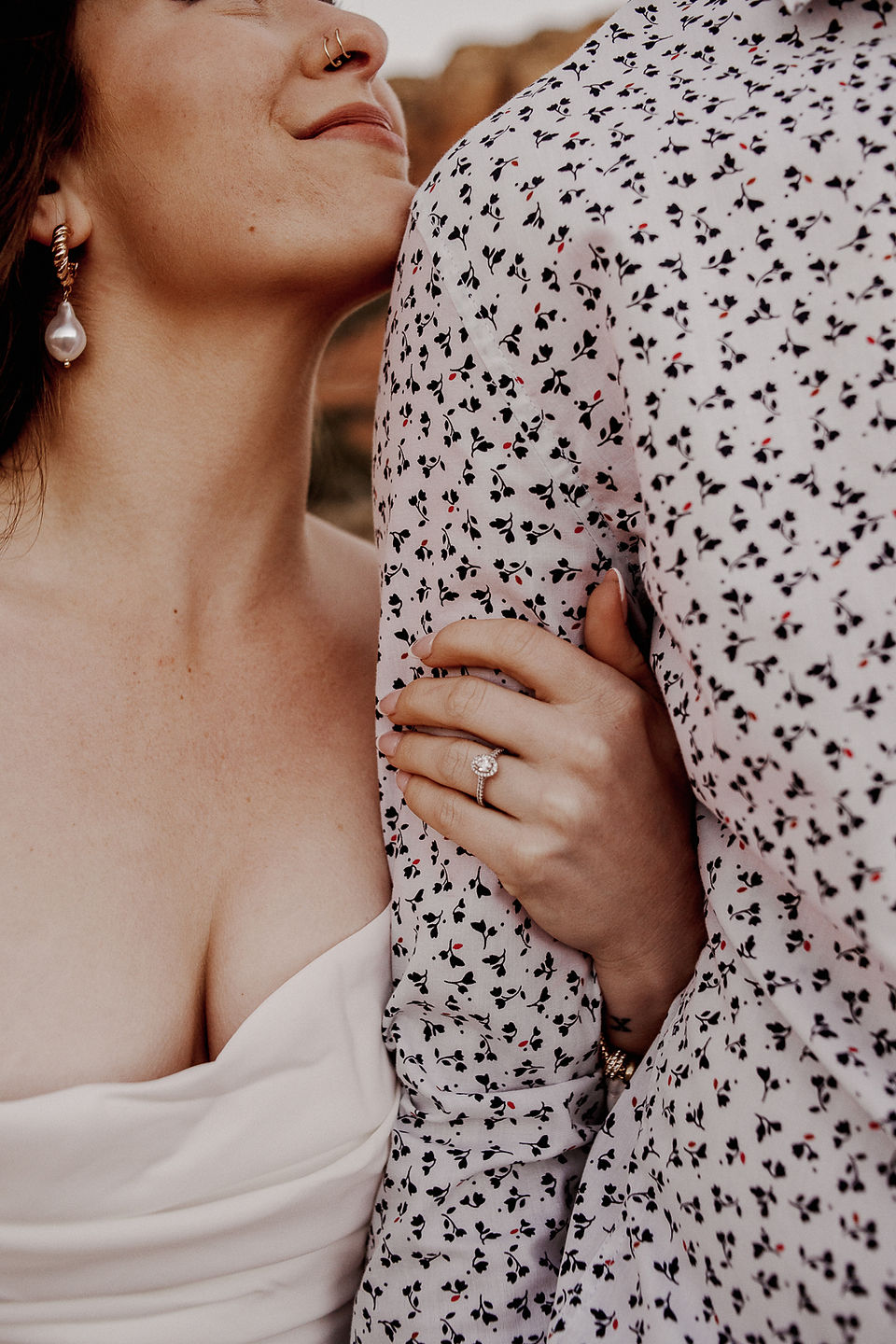 Sedona Engagement Photoshoot Couple during moonrise