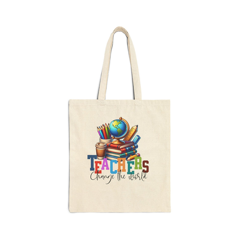 Thumbnail: Teacher Appreciation Cotton Canvas Bag, Friendly Shopping, Gift for Educators