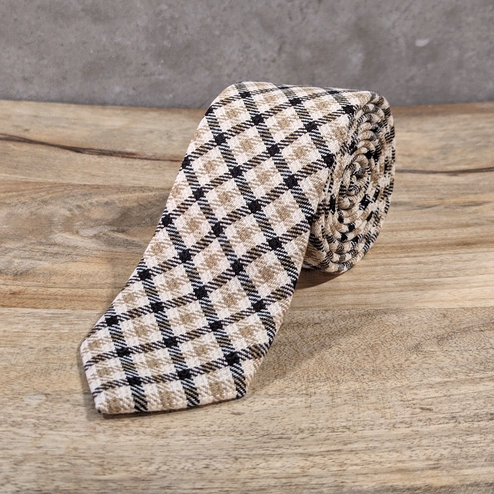 Preppy Tie (black and beige)