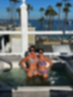 pre-race hot tub relaxing