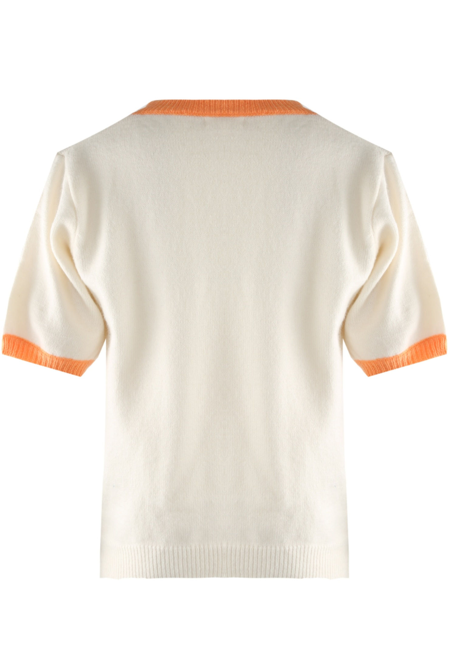 Back Of Orange “Amour Rome” Italian Inspired Short Sleeve Jumper – Cream / Summerlillys Boutique