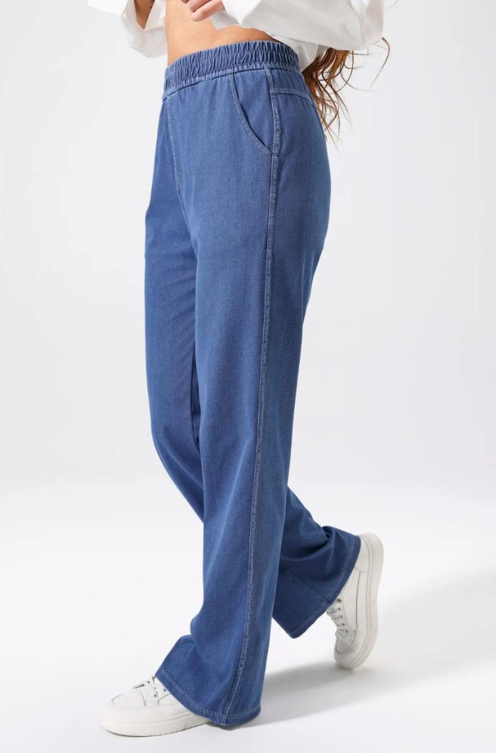 Soft Denim Baggy Trousers