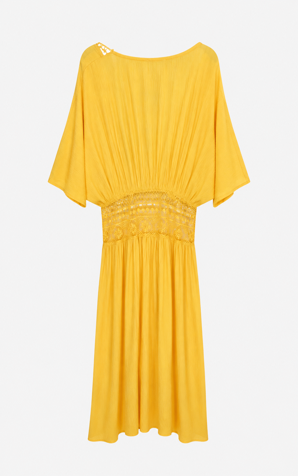 Yellow lace detail beach cover up / product image / summerlillys