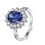 Thumbnail: Sterling Silver Ring Dark Blue Zicon Crown Gem