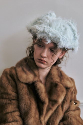 POESIE DAME☆FLUFFY EARFLAP HAT FLUFFY EARFLAP HAT IN MINT | POESIEDAME