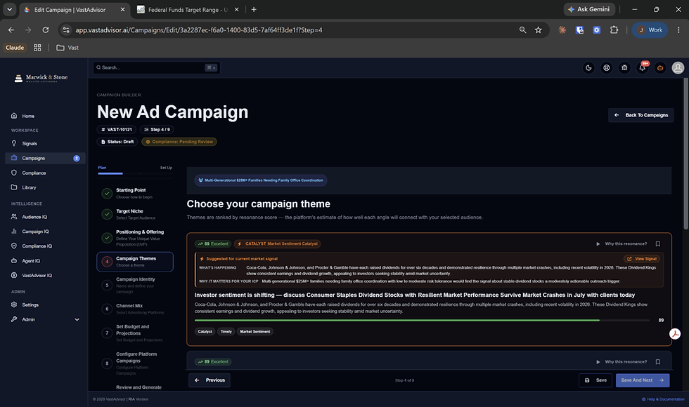 VastAdvisor's New Ad Campaign Catalyst Signal