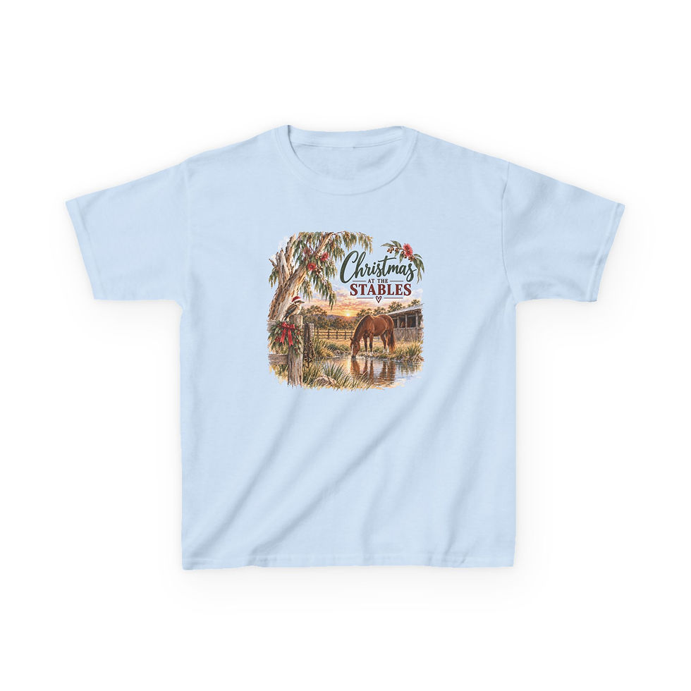 Thumbnail: Kids Christmas horse T-shirt – Christmas at the Stables