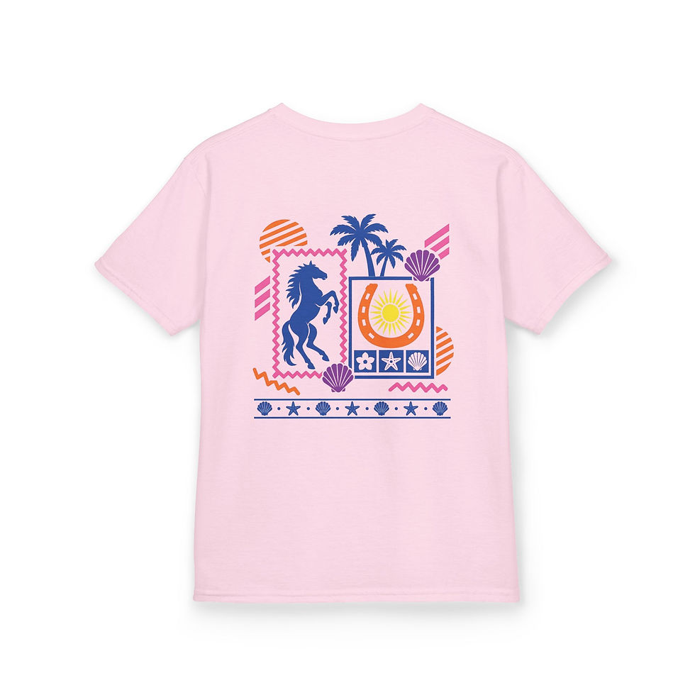 Thumbnail: Kids Retro Coastal Cowgirl T-Shirt – Back Design
