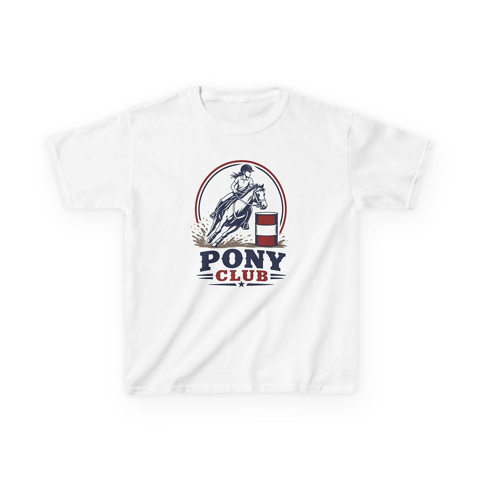 Thumbnail: Youth Tee — Pony Club Barrel Racing Graphic Shirt
