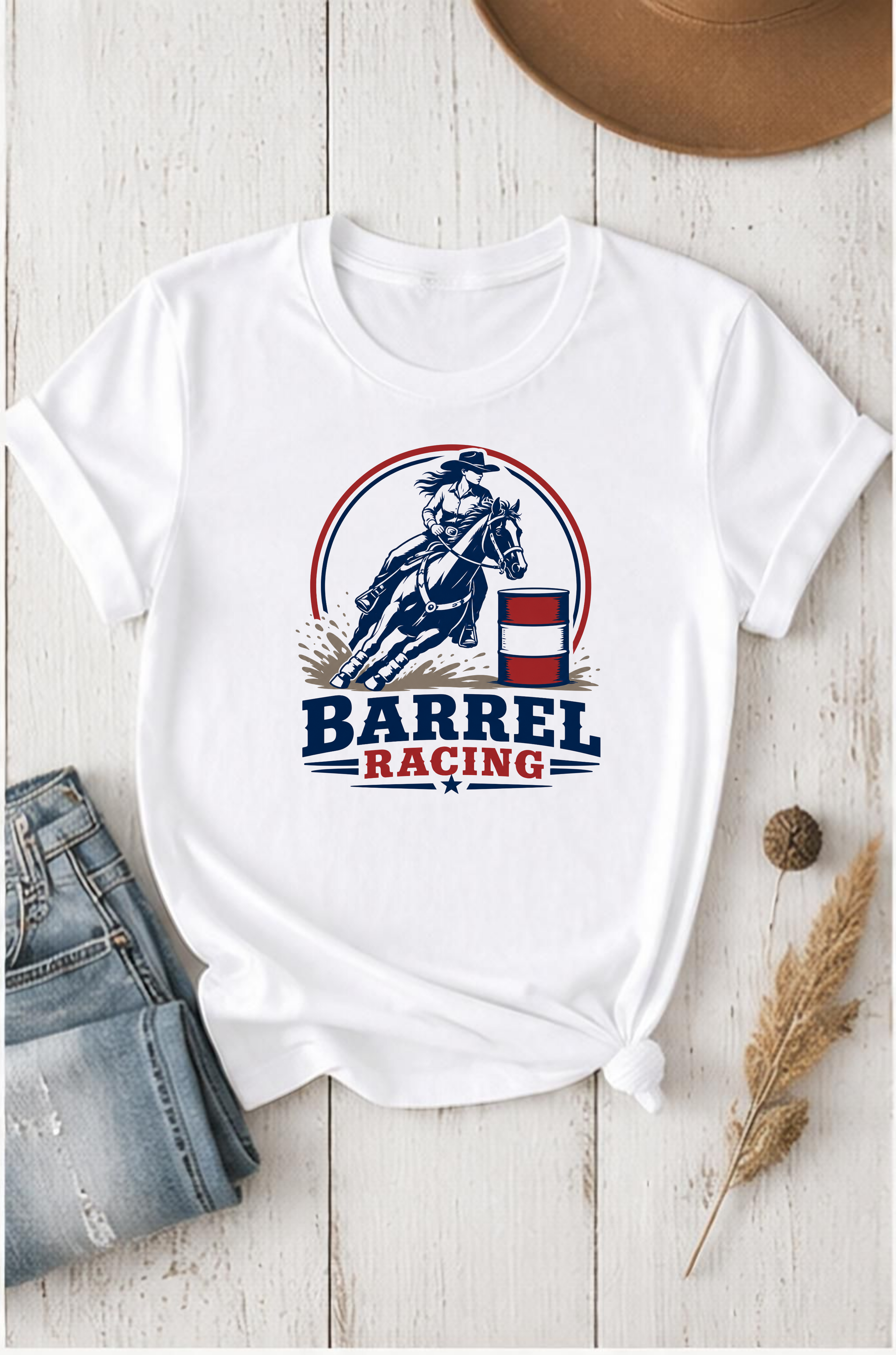Barrel Racing T-Shirt — Rodeo Horse Western Equestrian Tee