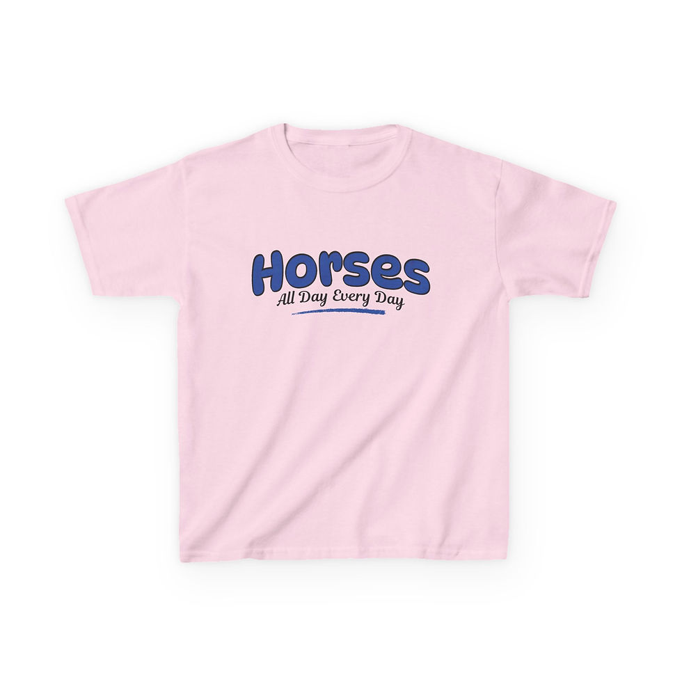 Thumbnail: Youth 'Horses All Day Every Day' Tee — Cute Equestrian Kid's T‑Shirt