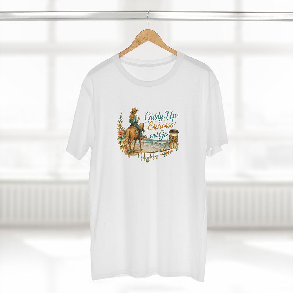 Thumbnail: Giddy Up Espresso Tee — Cowboy Coffee Graphic T-Shirt