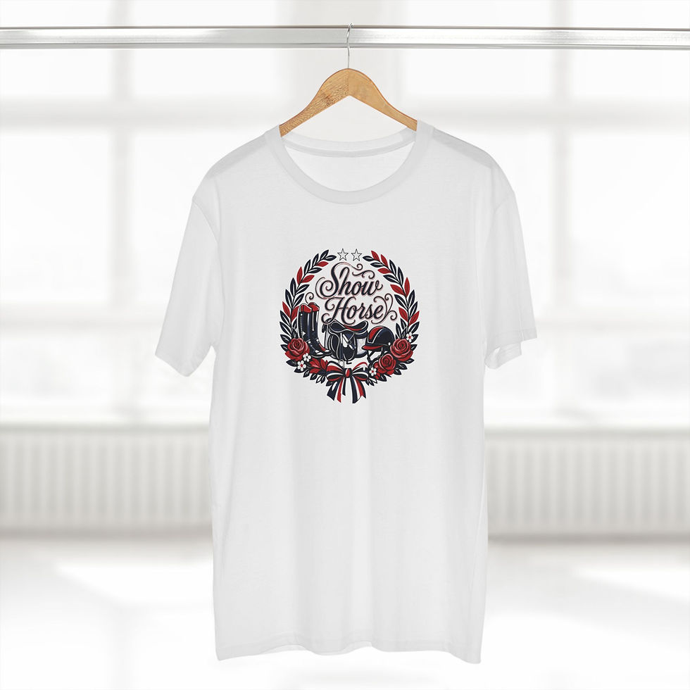 Thumbnail: Show Horse Graphic T-Shirt — Equestrian Ribbon & Rose Tee