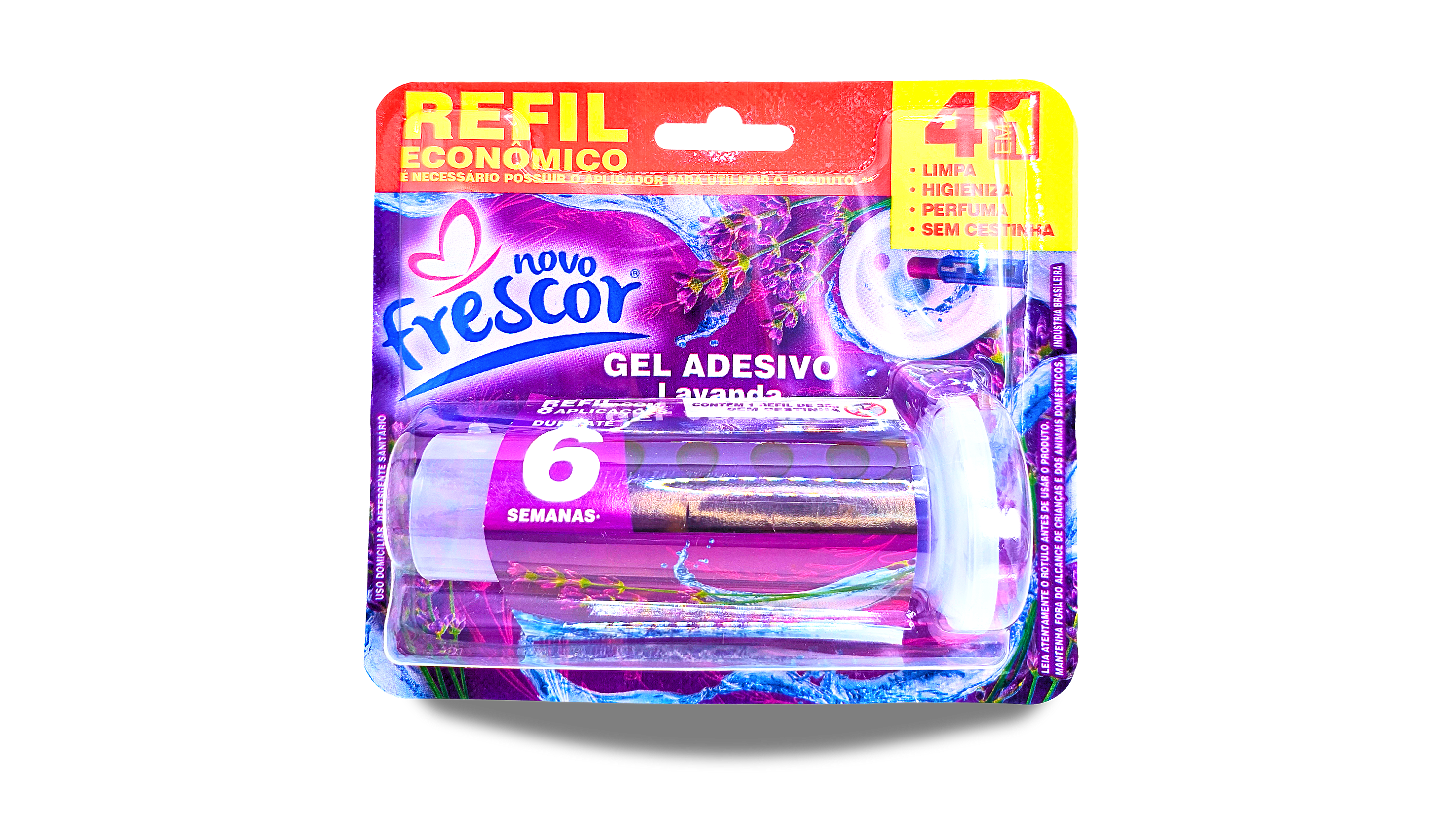 Refil Gel Adesivo Novo Frescor 6 Discos Lavanda