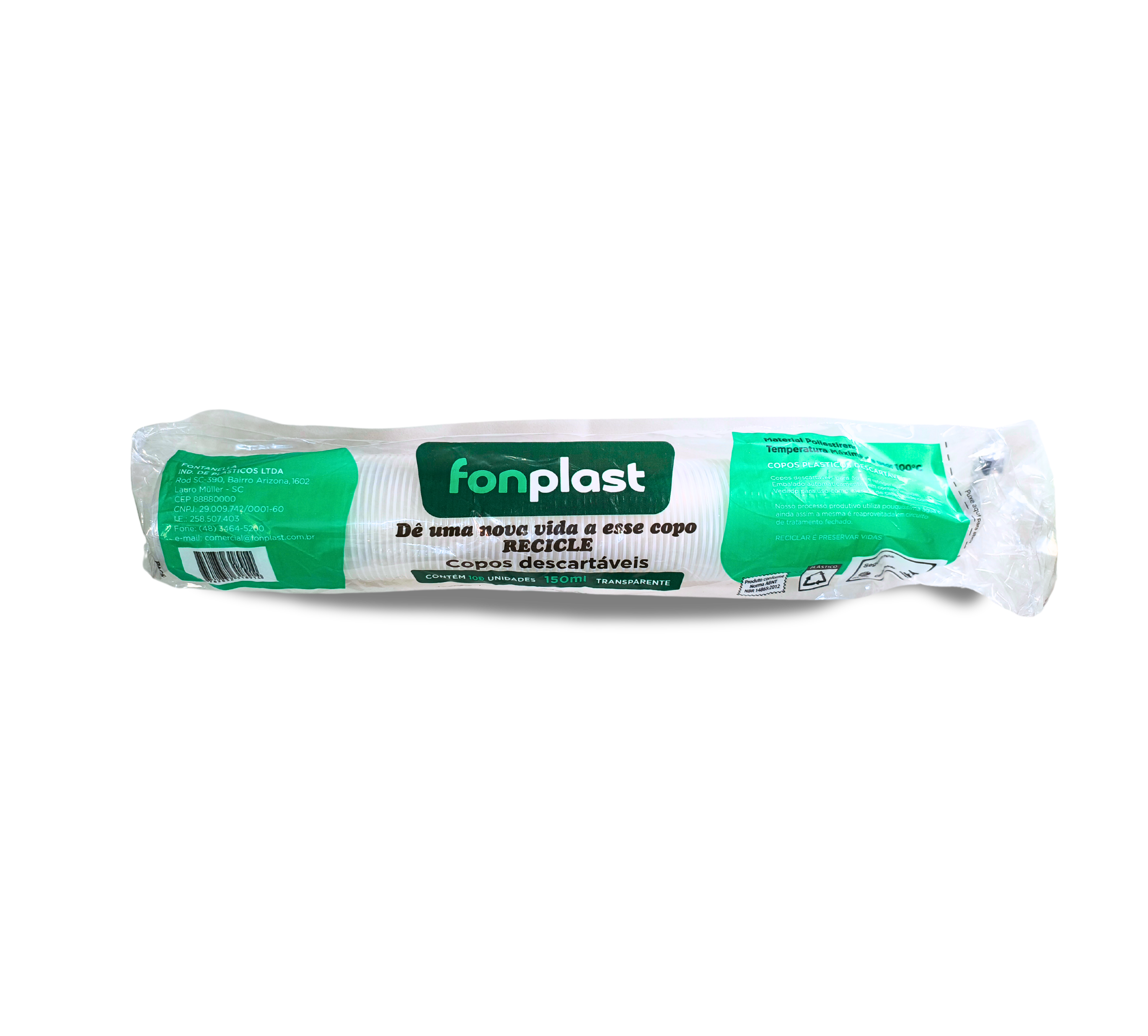 Resma Copo Fonplast 150ml Transparente