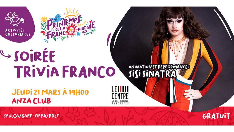 Trivia francophone animated by Sisi Sinatra!