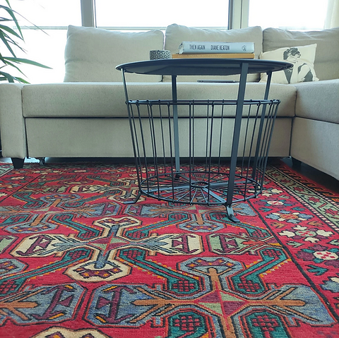 Rare Handwoven Sumac Rug 8'6''x 5'4'' | turkishmodern
