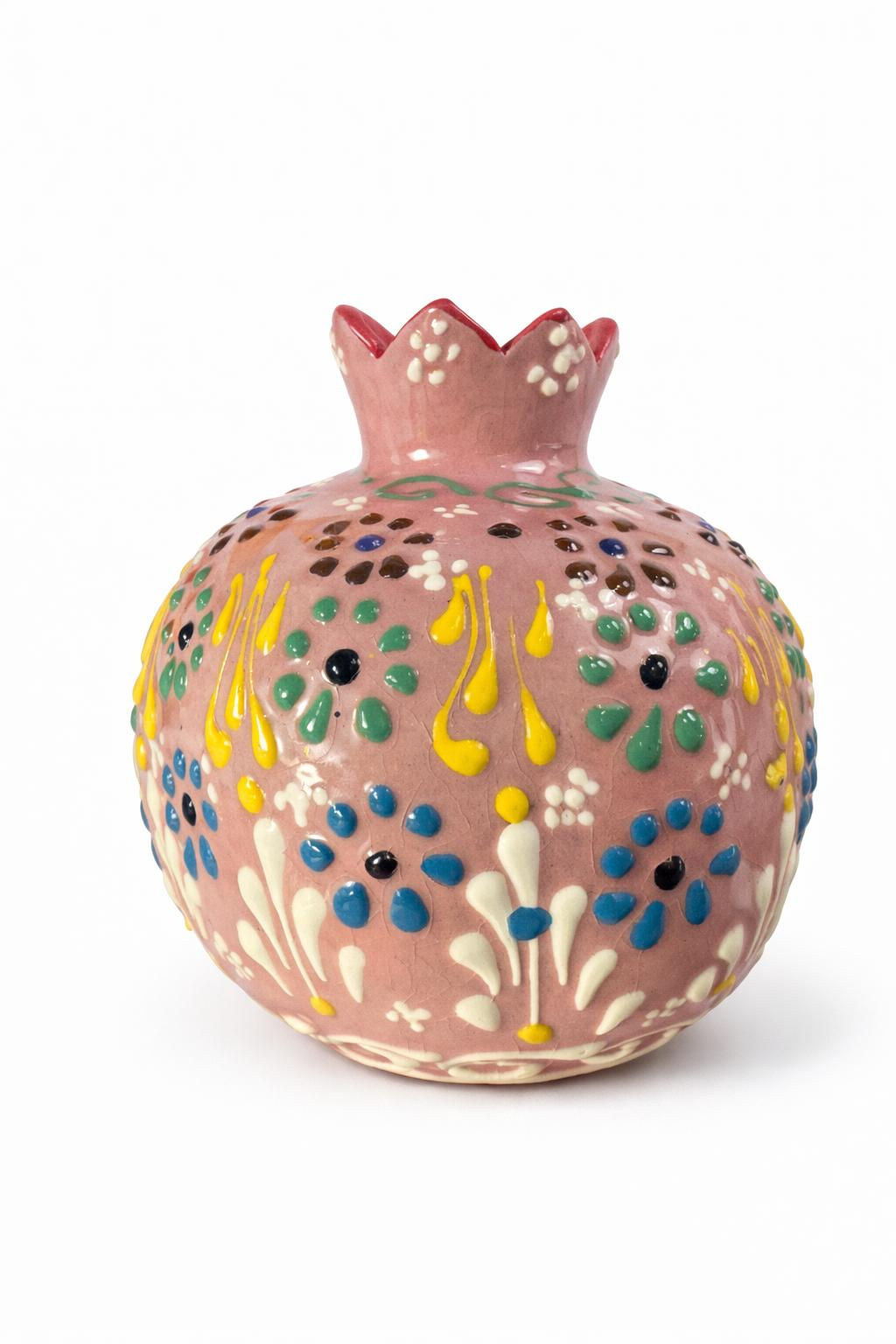 Handpainted Pink Ceramic Pomegranate
