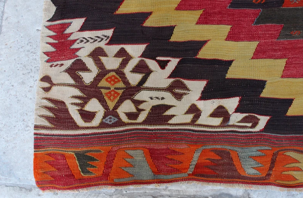 Thumbnail: Vintage Handwoven Anatolian Kilim 6'9" x 4'11''