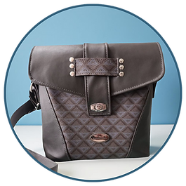 The Kaplan satchel in gray and blue