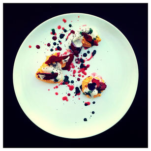 #sweetcarrotmousse #lemonsherbet #kefir #strawberrygel #orangepoppycrisp #bloodorangemarmalade #spir