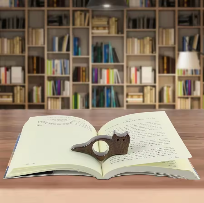 Natural Wood Cat Bookmark