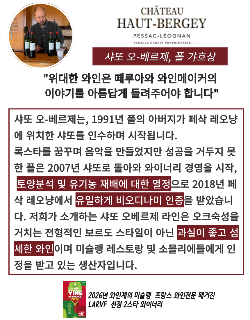 섬네일: 샤또 오-베르제-퀴베 폴2019Château Haut-Bergey Cuvée Paul