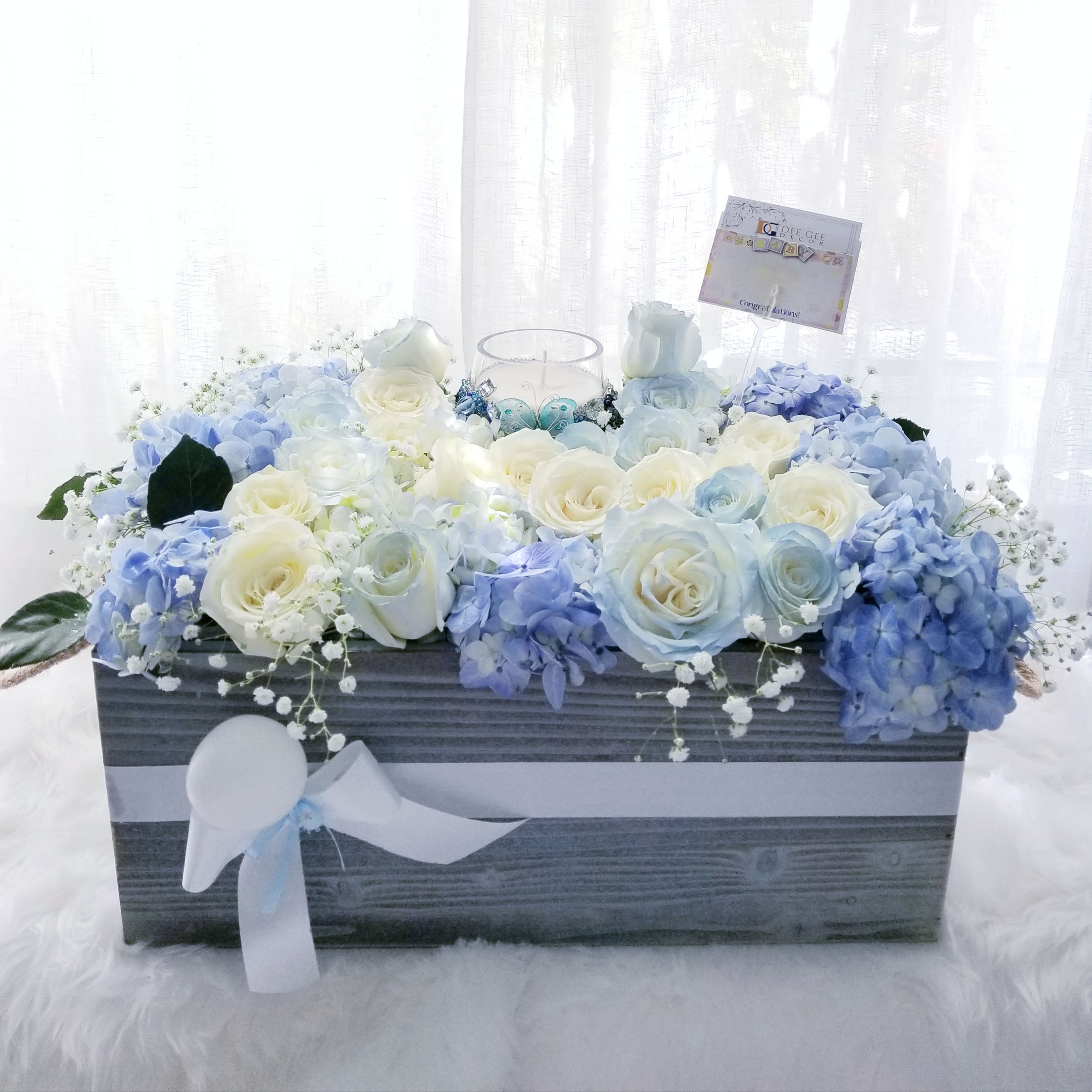 It's a Boy flower basket 