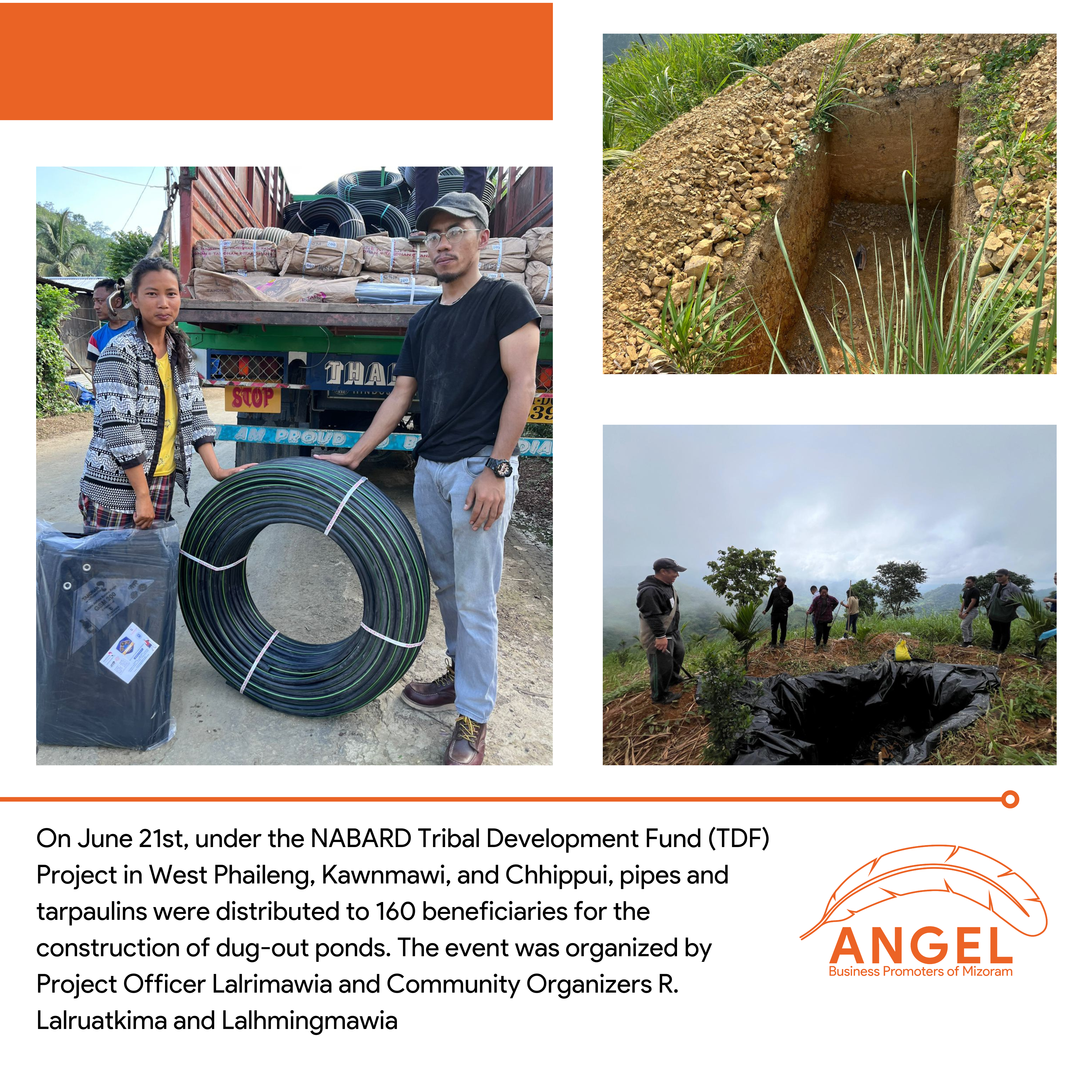 On June 21st, under the NABARD Tribal Development Fund (TDF) Project in West Phaileng, Kawnmawi, and Chhippui
