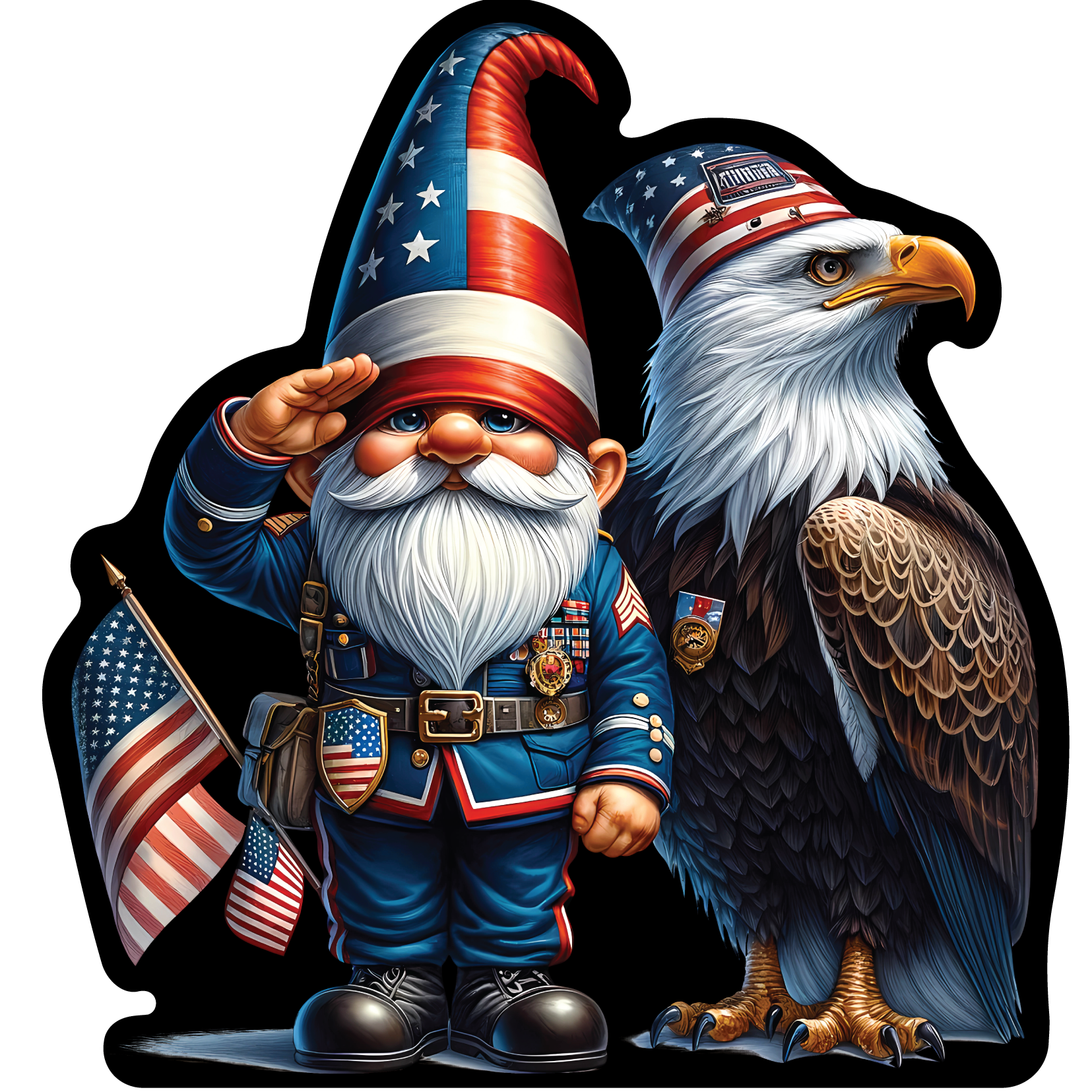 Patriotic Gnome with Eagle