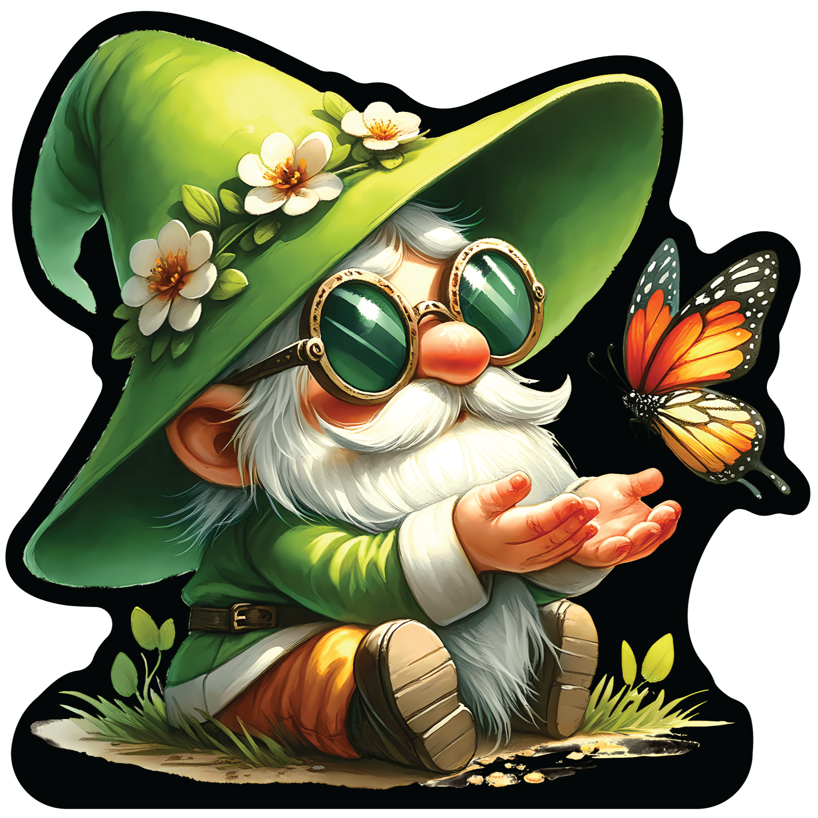 Spring Gnome with Butterfly
