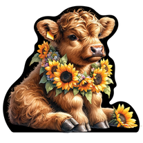 Sunflower Highland Cow #4