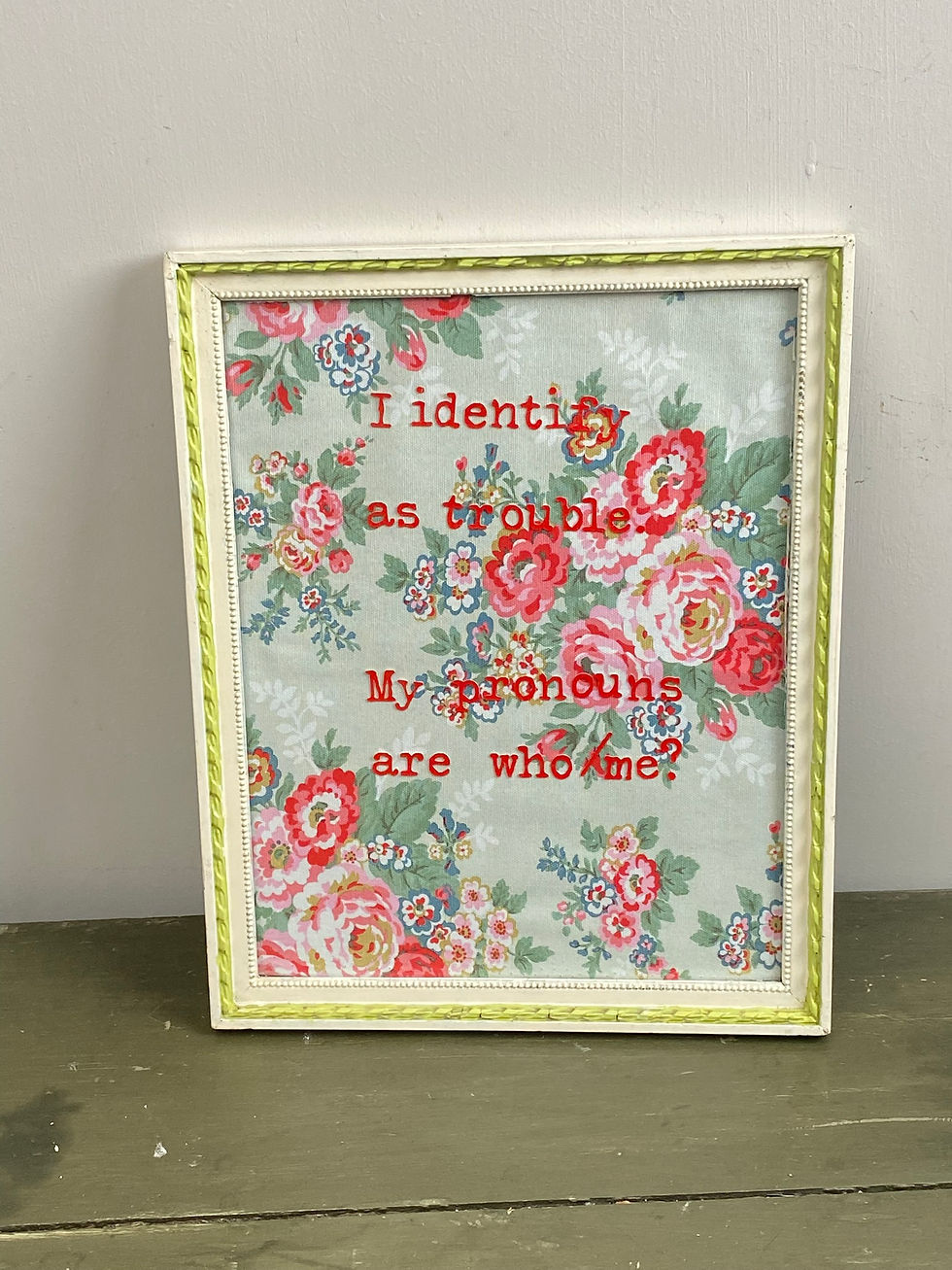 Thumbnail: i identify as trouble my pronouns are who/me