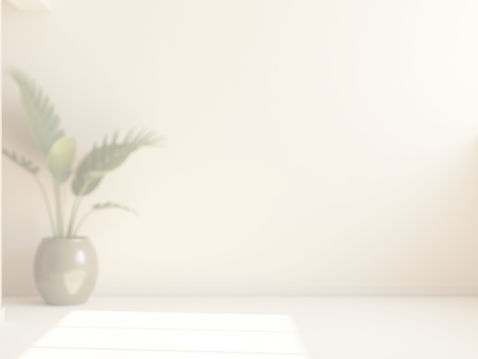 Soft, calm space with blurred background elements and a clear foreground, representing the feeling of being behind easing into clarity