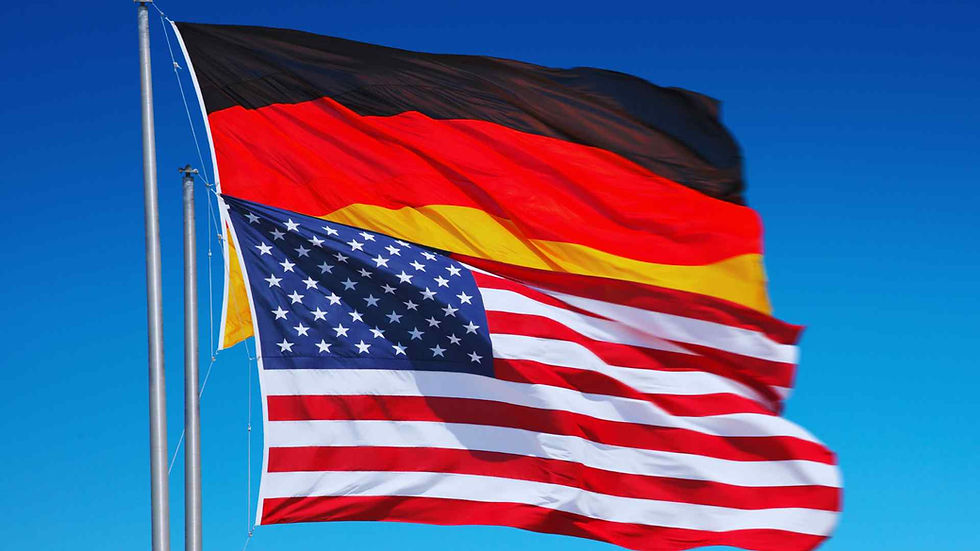 us flag and german flag