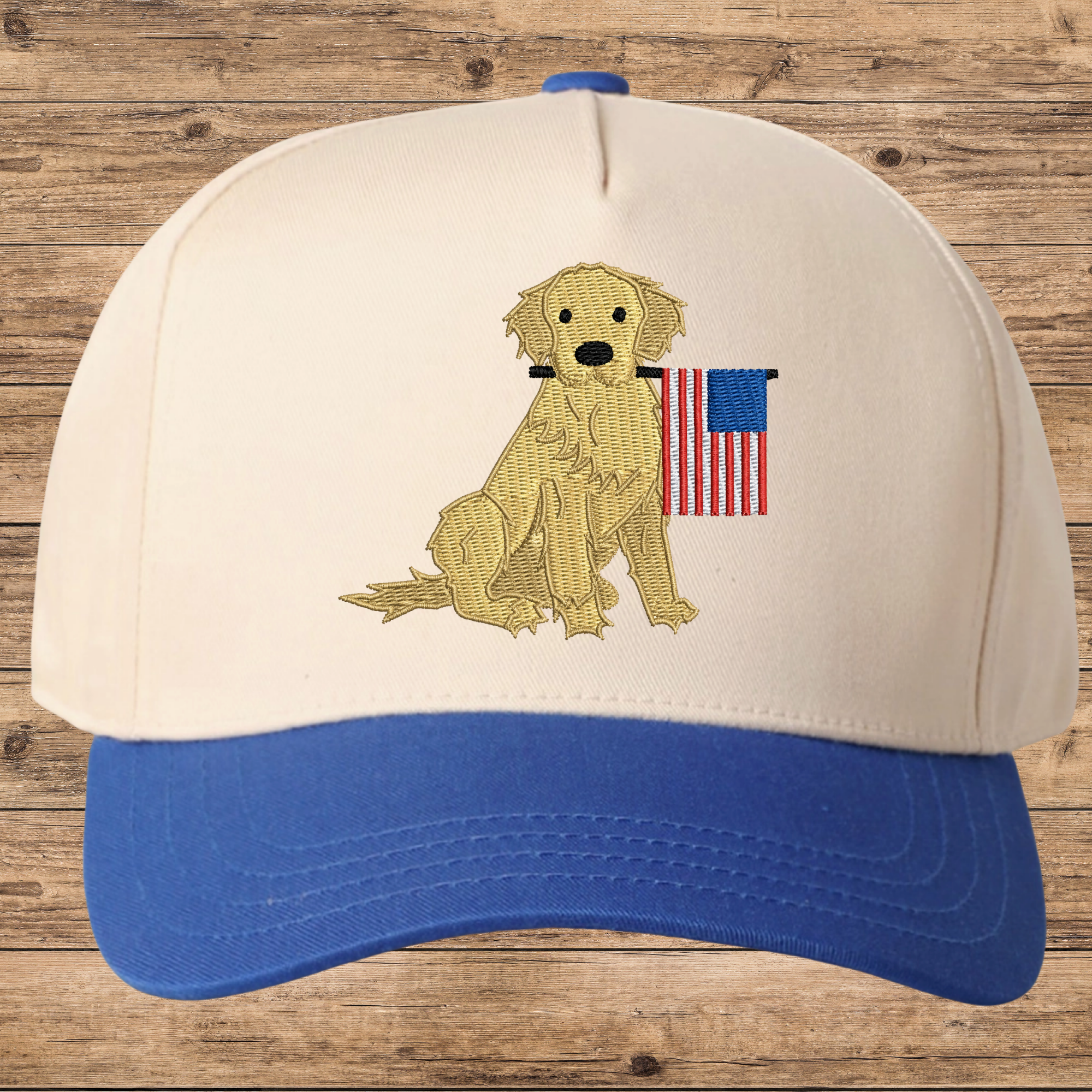 Golden Retriever Patriotic Embroider Hat